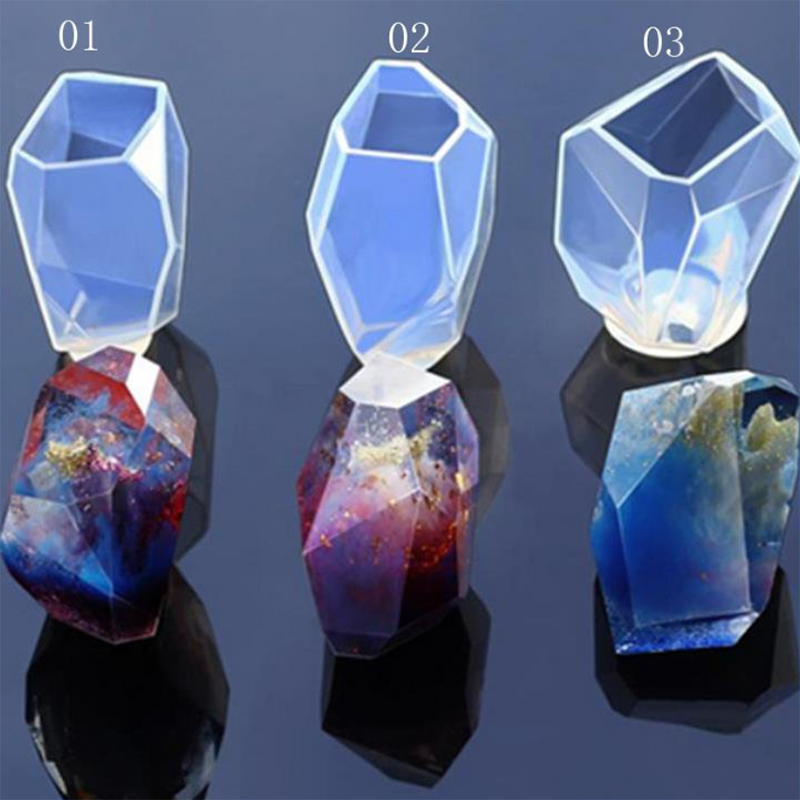 Stone Crystal shape Transparent silicone mold Pendant resin silicon mold for Jewelry Making Epoxy Resin Mold