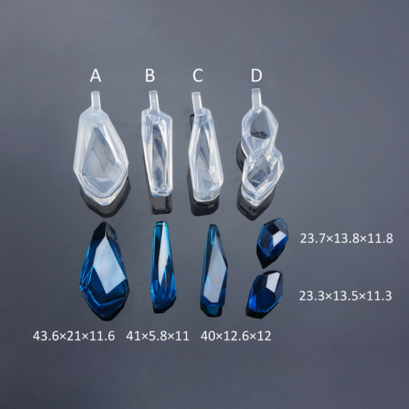 Gemstone pendant Silicone Mold (Set of 4) for DIY handmade jewelry crystal stone pendant earing mold