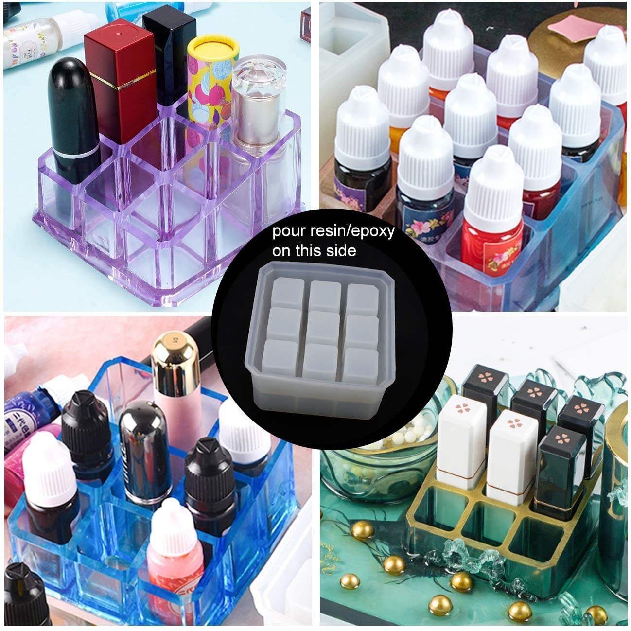 LIZHOUMIL Drawer Storage Box Resin Molds Silicone, 3 Layer Drawer Jewelry Box Drop Glue Mold, Resin Casting Jar Drawer Silicone Molds, Silicone Epoxy Molds