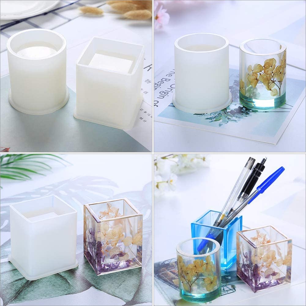 Epoxy Resin Silicone Molds, Large Art Resin Molds for Pen Candle Soap Jewelry Holder