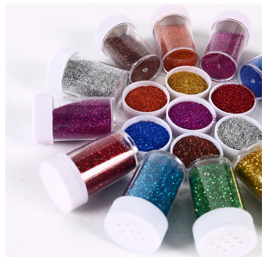 Glitter Powder Sequins for Resin Arts Crafts Extra Solvent Resistant Glitter Powder Shakers,Bulk Acrylic Polyester Craft Supplies Glitter Loose Eyeshadow,Assorted Colors,12 Pack Glitter