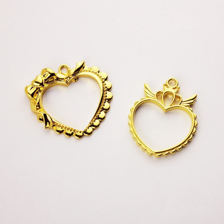 Heart butterfly alloy accessories crown metal resin mold frame material