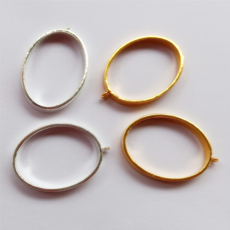 Japan popular frame oval DIY accessories UV resin bottom support dry flower empty frame