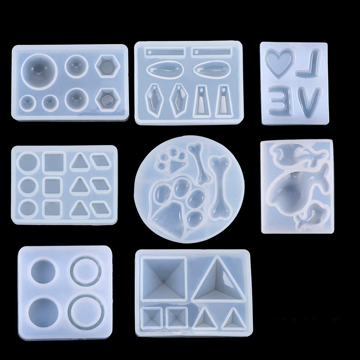 Jewelry Silicone Mold DIY Making Mold Resin Epoxy Pendant Mold for Keychain Crafting, Resin Epoxy, Pendant Earrings Making