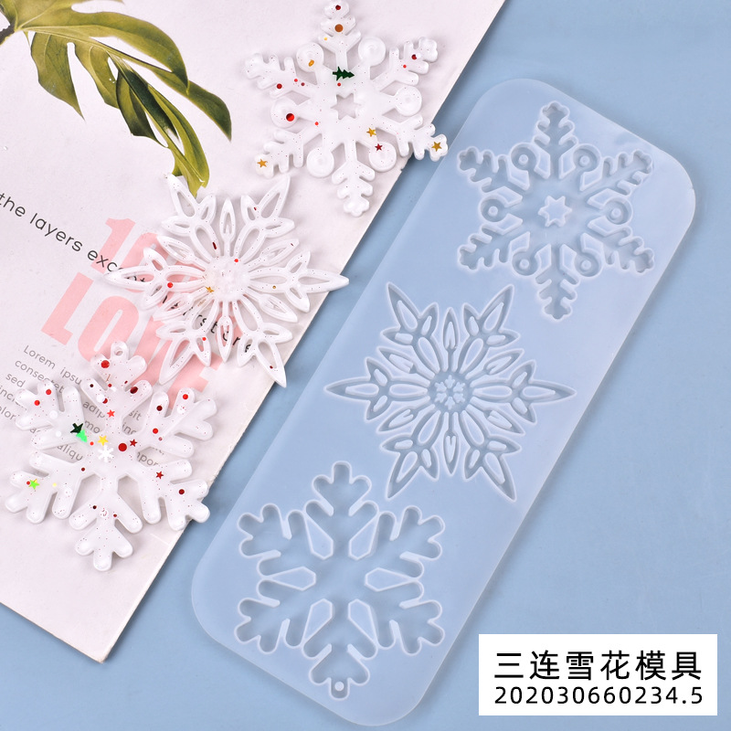 Christmas series 3 snowflake pendant pendant jewelry silicone mold