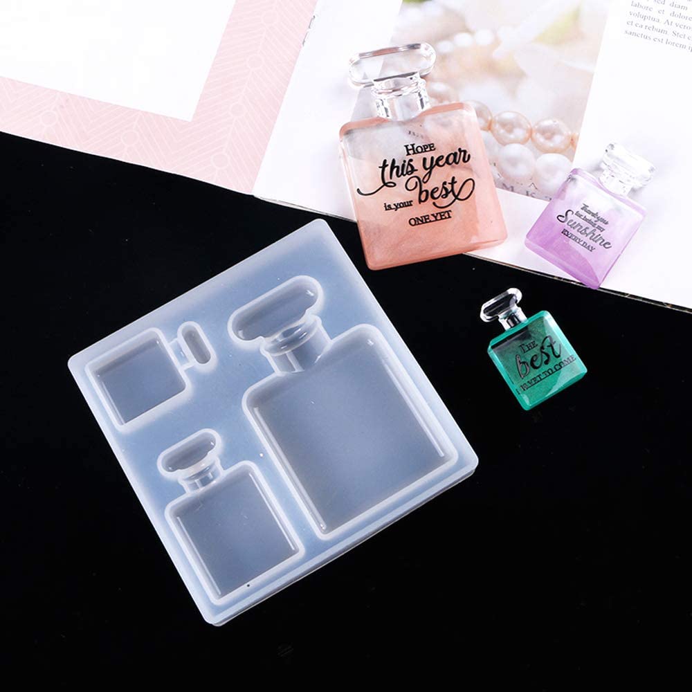 Perfume Bottle Silicone Mold Epoxy Resin Molds DIY Casting Molds for Jewelry Making Keychain Crafts Decoration Making DIY Crafts Tools