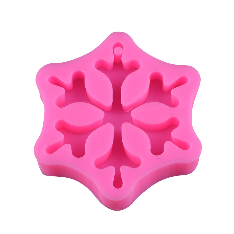 Christmas Snowflake Christmas tree with holes fondant silicone mold pendant accessories mold DIY baking mold