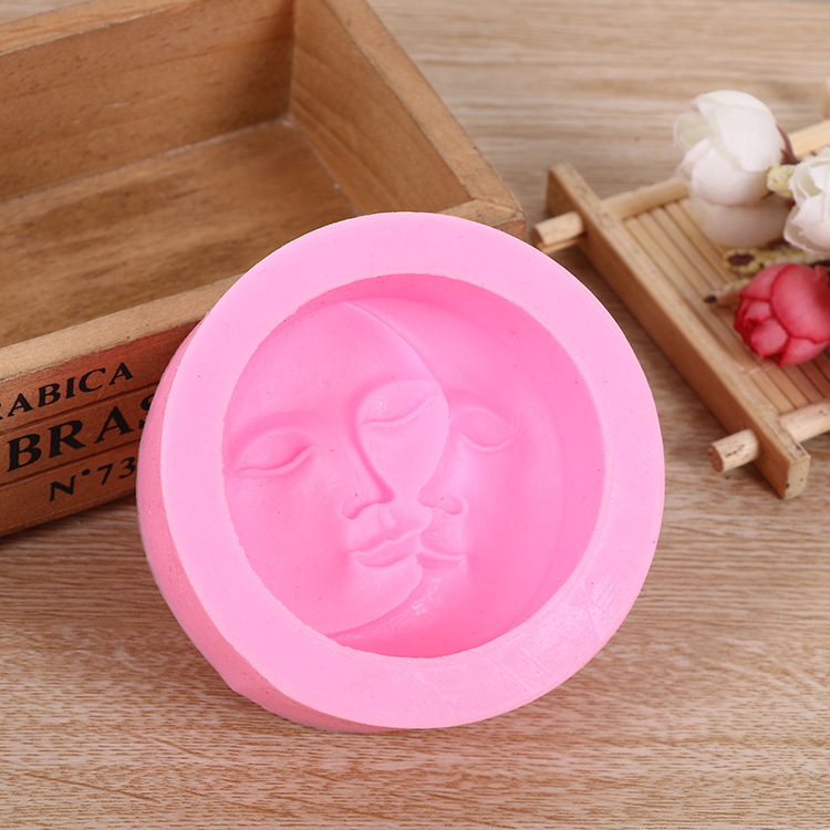 Moonface round cake mould handmade soap mould silicone cake mould