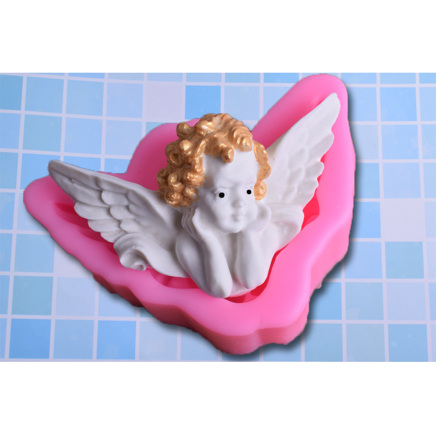 Cute angel Boy fondant cake decoration silicone mold DIY chocolate handmade plaster clay