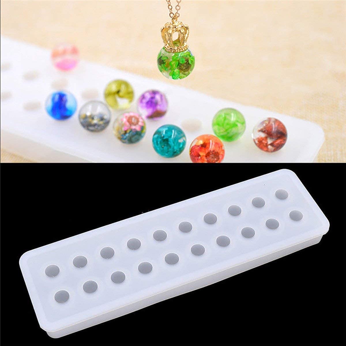 Silicone Mold Set Pendant Mold for DIY Necklace Bracelet Jewelry Making Craft - 20 Cavities