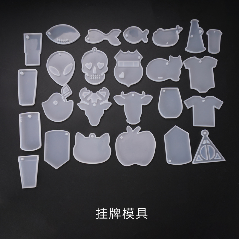 Diy crystal resin mold predant whale deer head cup decorative pendant silicone mold