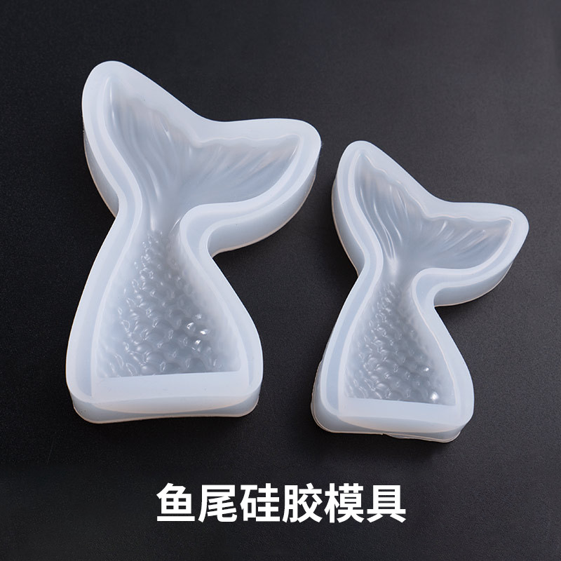 Diy crystal resin silicone mold large and small fish tail pendant silicone mold