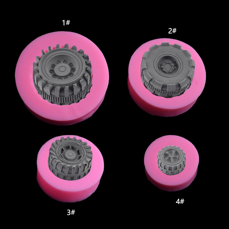 4 kinds tire fondnat silicone mould Diy chocolate cake decorating clay mould 