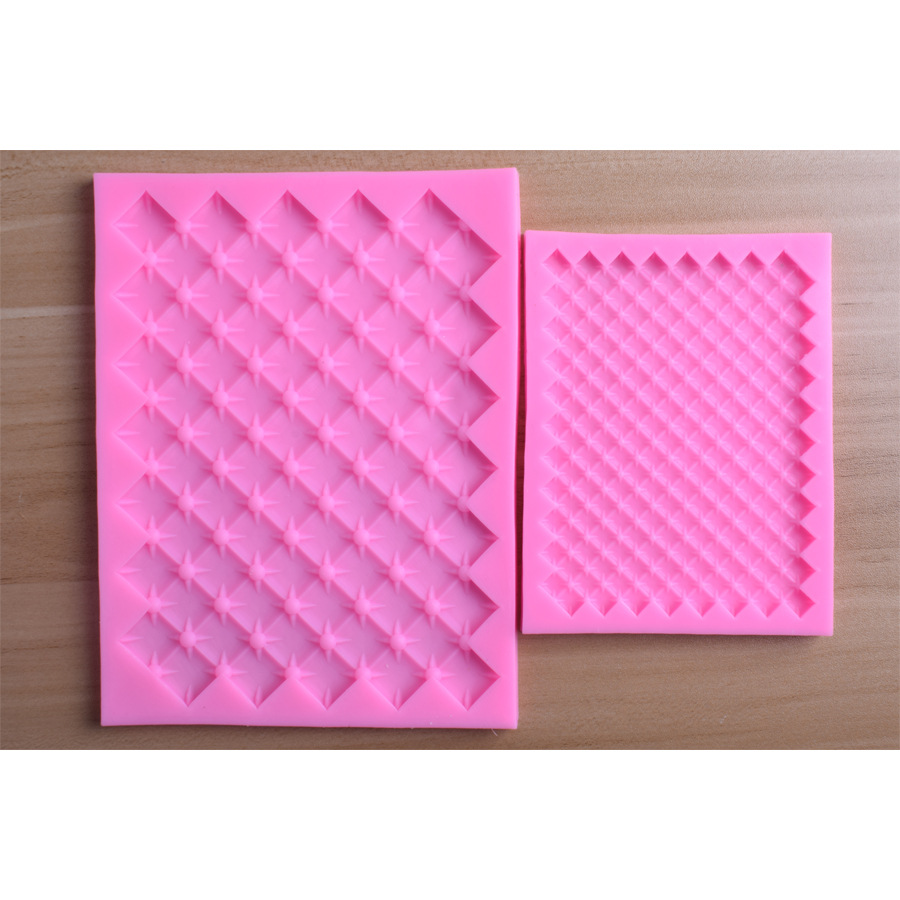 2 diamond square squares full of stars lace fondant silicone mould Diy chocolate cake decorating mould 
