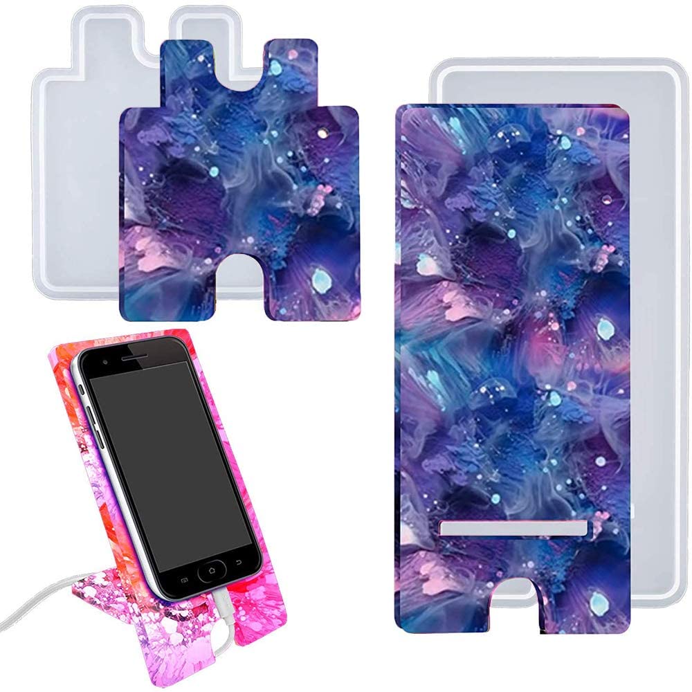 Cell Phone Stand Resin Mold, Silicone Mobile Phone Holder Epoxy Casting Moulds for DIY Craft Phone Bracket