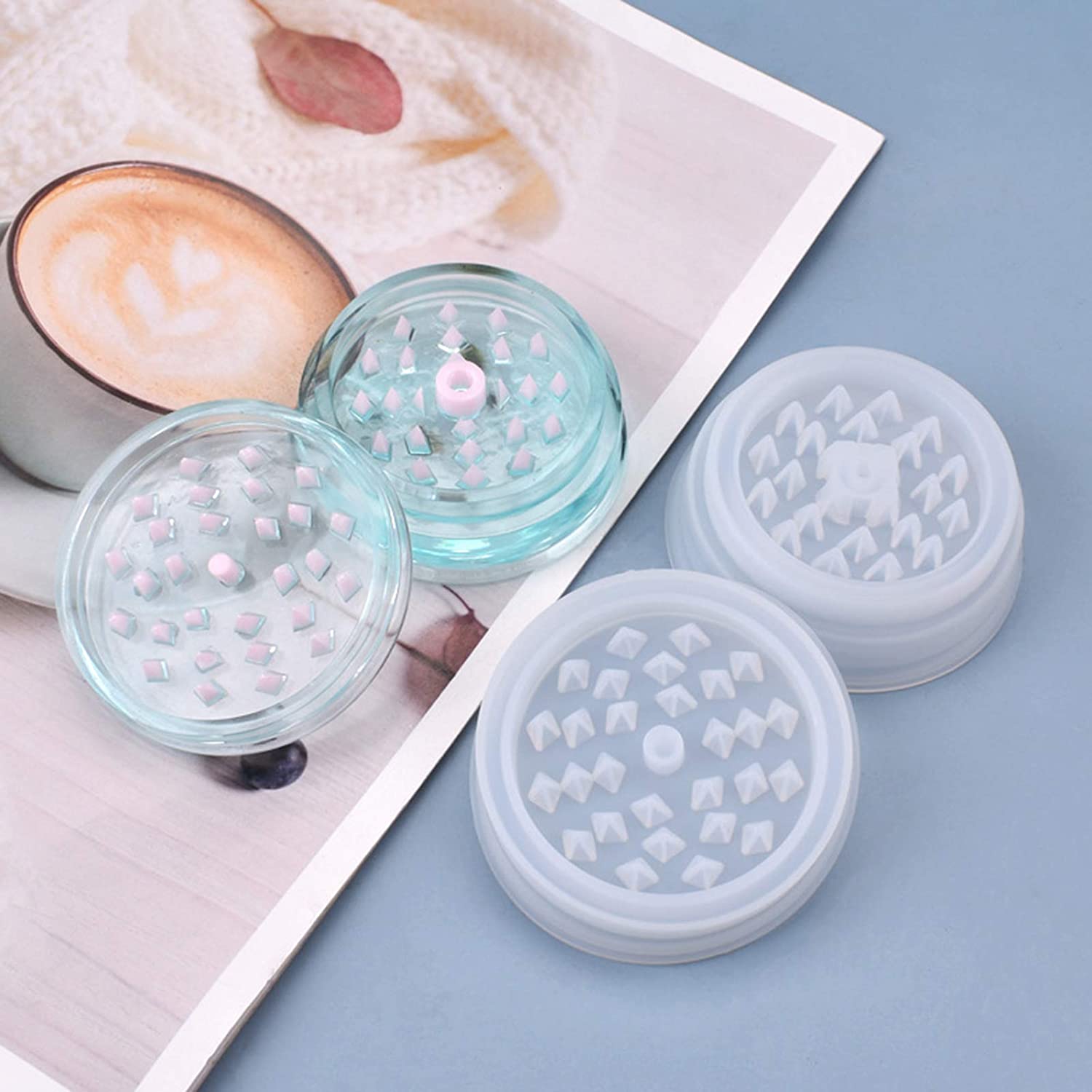 Silicone Resin Molds Smoke Grinder Resin Epoxy Mold DIY Spice Crusher Silicone Grinding Tools Mould White