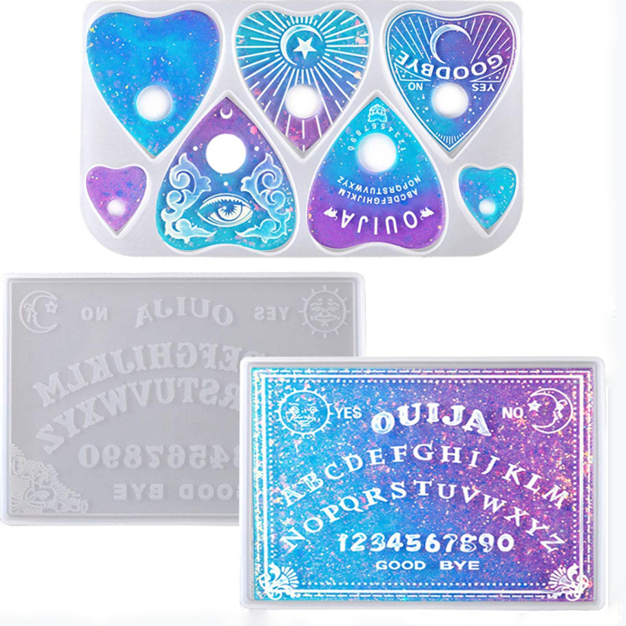 Ouija Board and Planchette Resin Molds, Gothic Epoxy Resin Silicone Molds for Ouija Board Game, Crafts DIY, Jewelry Making, Pendant, Necklace, Key Chain