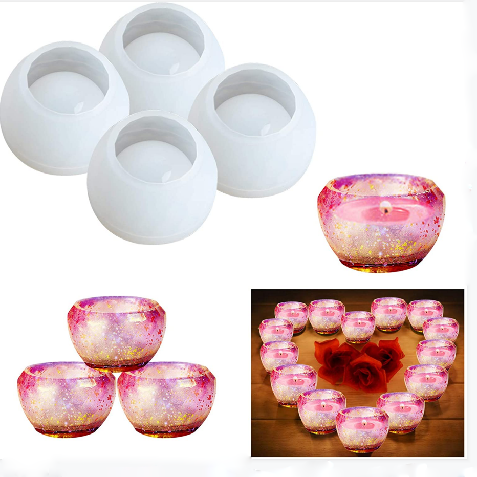 Valentine's Day Candle Holder Resin Molds Silicone,Jewelry Storage Mixing Cups Bowl Epoxy Resin Casting Molds for DIY Crafts,Trinket Container,Resin Container,Candlestick, Home Decoration