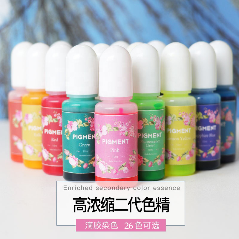 Manufacturer Hot sales New 26 Colors 10ml / 0.35Oz Epoxy Resin Pigment Liquid Translucent Resin Colorant for Epoxy Resin Coloring, Paint, DIY Crafts Art Making