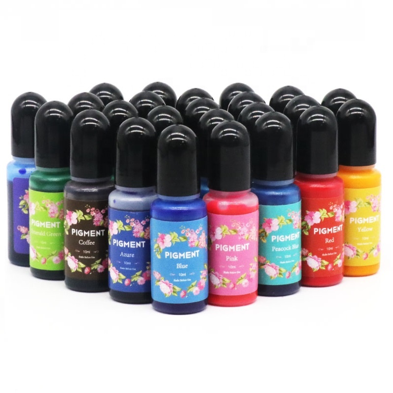 Manufacturer Hot sales New 26 Colors 10ml / 0.35Oz Epoxy Resin Pigment Liquid Translucent Resin Colorant for Epoxy Resin Coloring, Paint, DIY Crafts Art Making