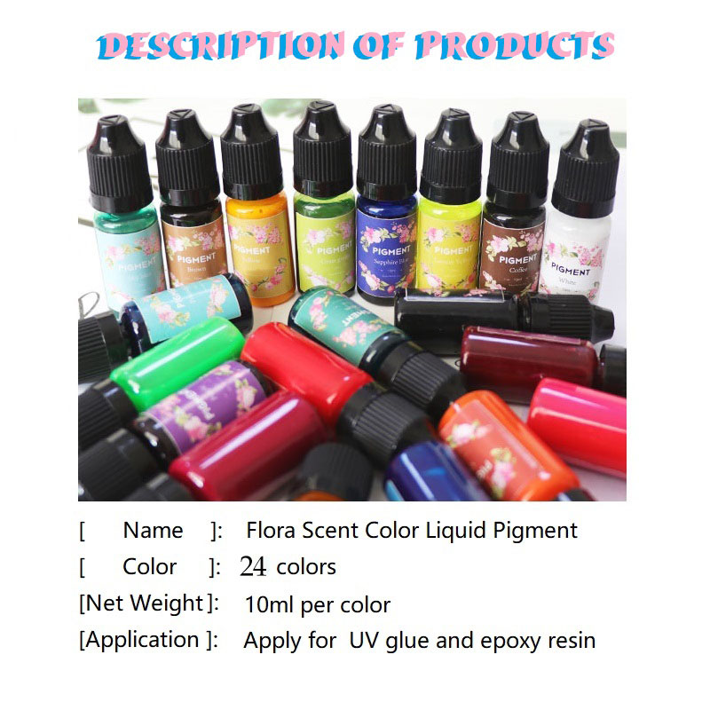 New Popular 24 Colors Transparent Non-Toxic UV Epoxy Resin Dye Liquid for UV Resin Coloring, Resin Jewelry Making - Concentrated UV Resin Colorant for Art, Paint, Crafts - 0.35oz Each