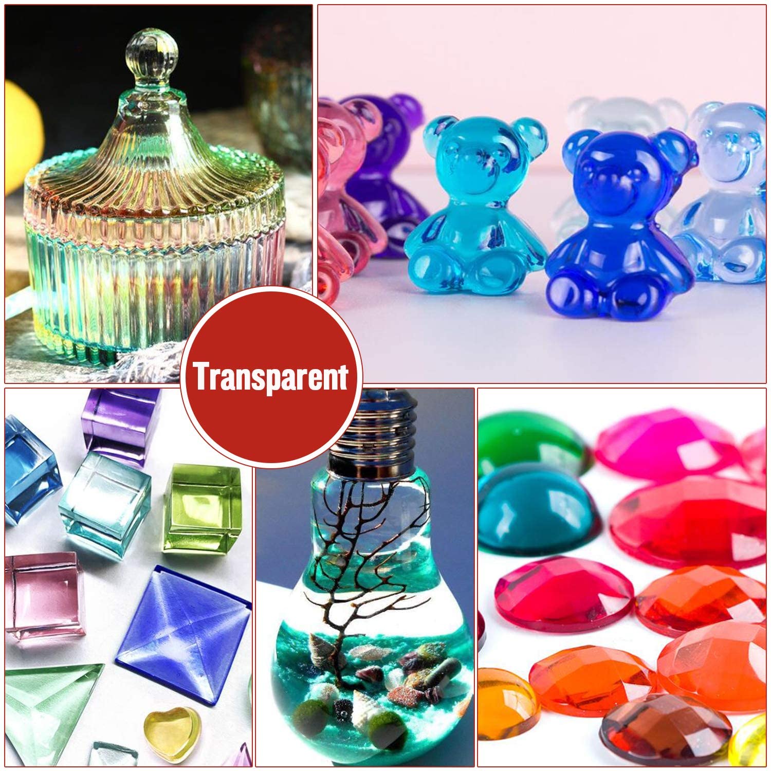 New Popular 24 Colors Transparent Non-Toxic UV Epoxy Resin Dye Liquid for UV Resin Coloring, Resin Jewelry Making - Concentrated UV Resin Colorant for Art, Paint, Crafts - 0.35oz Each
