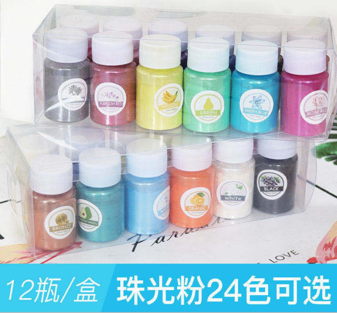 Epoxy Resin Dye - 24 Colors Mica Powder - Pigment Powder for Slime, Nail Polish, Epoxy Resin, Soap Colorant, Tumbler, Polymer Clay