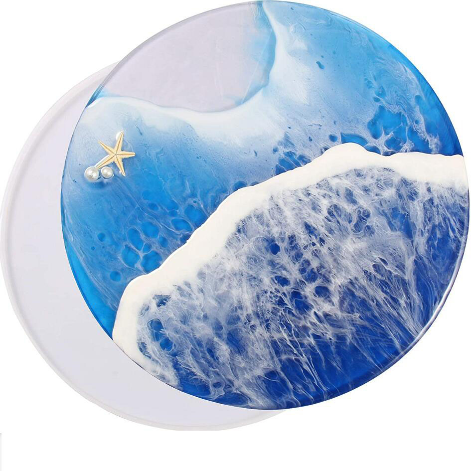 Silicone Resin Molds Round Tray Molds Resin Serving Tray for Epoxy Resin Jewelry Holder,Home Decoration Resin Art Molds 