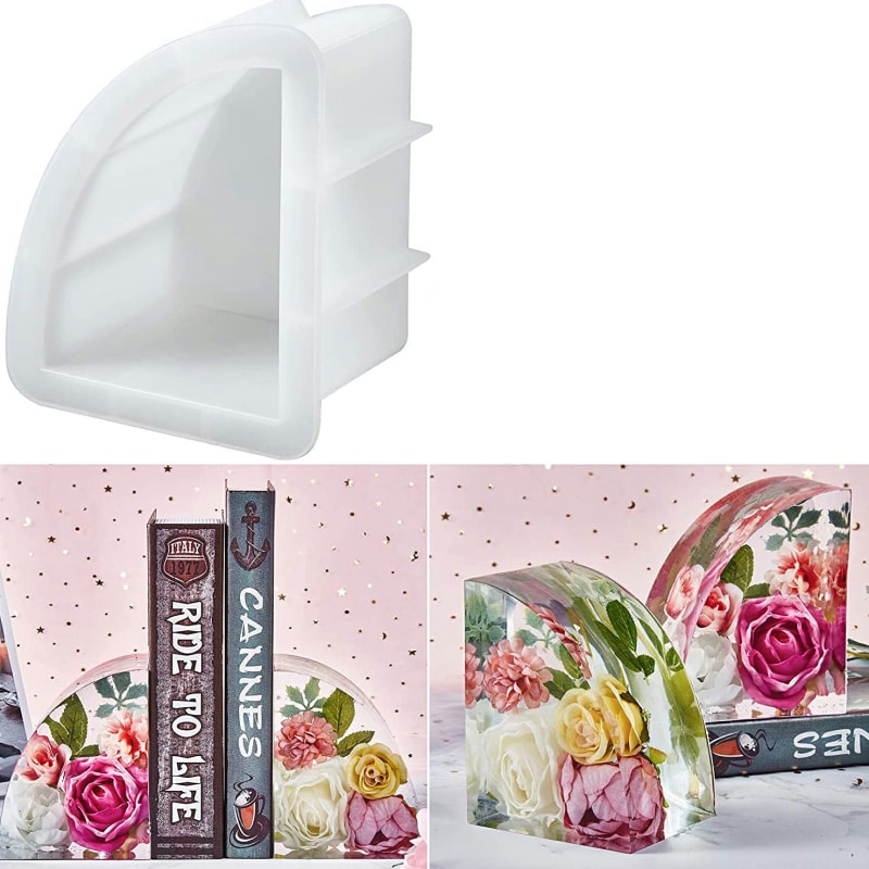 Upgrade Geode Book Organize Resin Molds Silicone, Deep Epoxy Resin Casting Molds for Flowers Preservation, Books Desktop Organize, Home Decoration