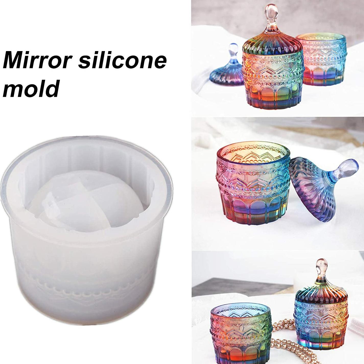 Wholesale DIY Silicone Mold Epoxy Resin Storage Box Cosmetic Jewelry Cup Mirror Mould