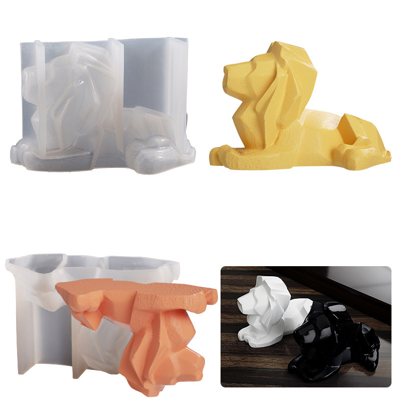 Geometric Lion 3D Silicone molds for Candles DIY Plaster Candle Keychain
