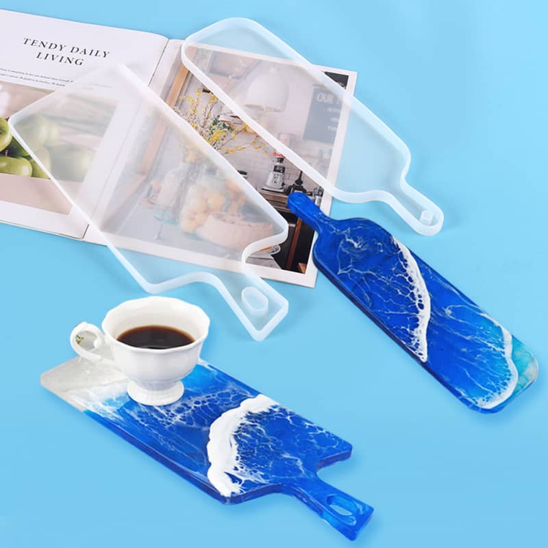 Resin Serving Tray Moulds with Handles Large Resin Epoxy Silicone Casting Decorative Moulds Tray DIY Resin Serving Board Moulds Making Dish Plate (Wide + Narrow)