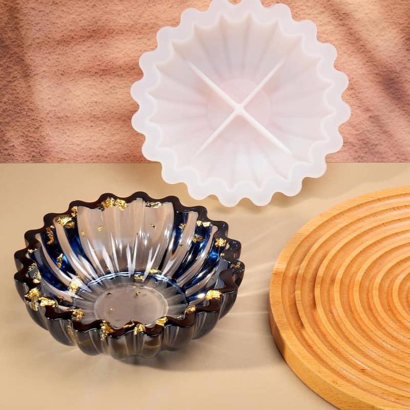 Resin Molds for Bowl, 5.24 x 1.65 inches Flower Tray Silicone Molds for Resin DIY Jewelry Holder Trinket Container Box Candle Holder