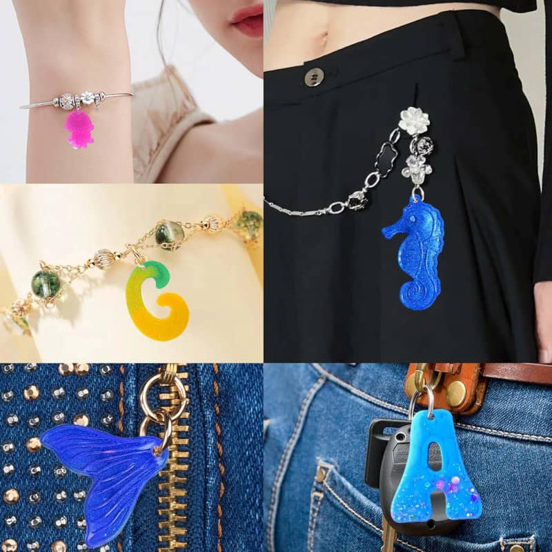 New Alphabet Resin Molds with Hole, Reversed Alphabet Silicone Molds for Epoxy Resin, Letter Resin Molds for Keychain Jewelry Pendant Making