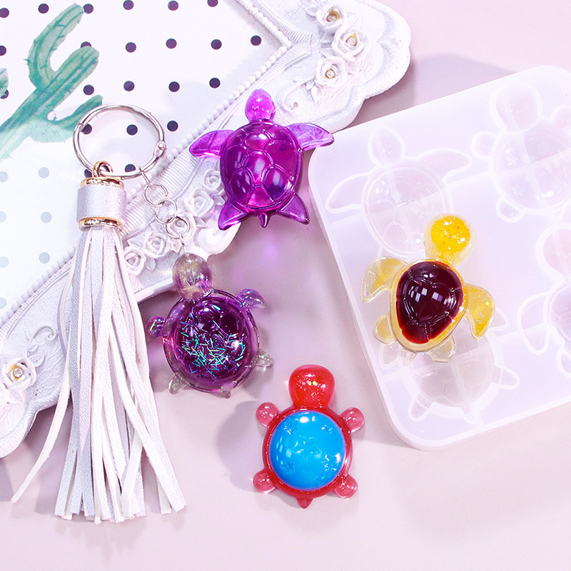 Mini Turtle Resin Molds, Cute Sea Animals Keychain Pendant Silicone Mold, Unique Turtle Epoxy Resin Casting Molds for DIY Jewelry Pendant Earrings Necklace