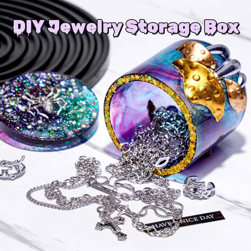 Mushroom Canister Silicone Molds with Lid for Epoxy Resin Casting Silicone Mould DIY Jewelry Organizer Trinket Storage Box Candy Container Candle Jar Flowerpot Cement Crafts Mold