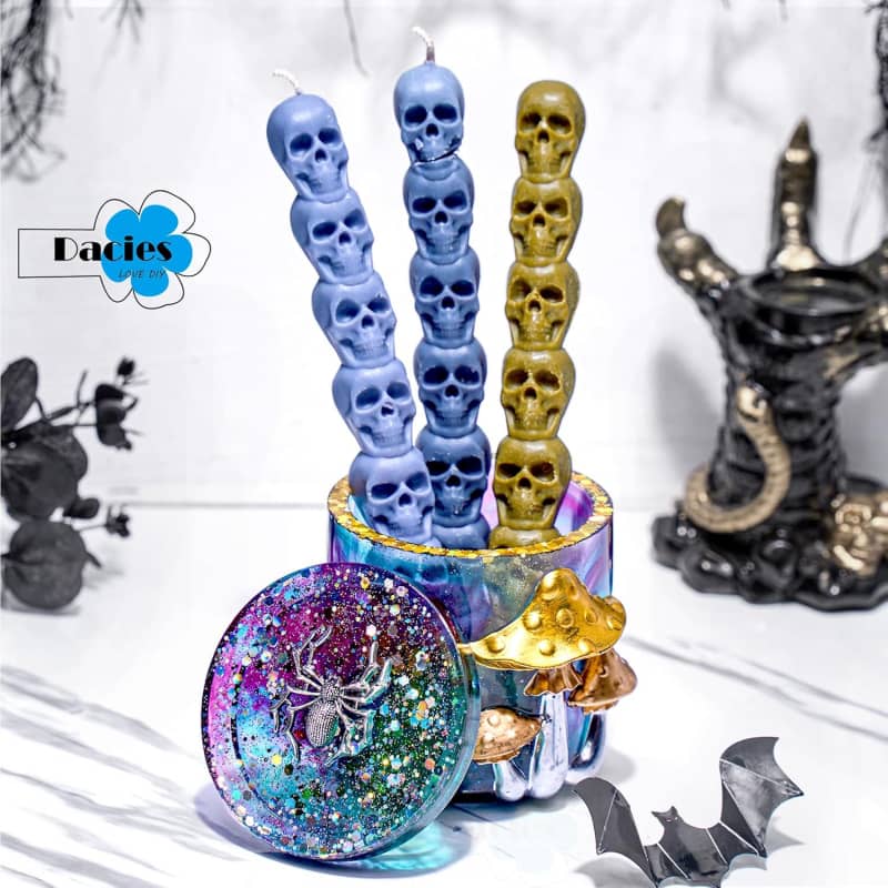 Mushroom Canister Silicone Molds with Lid for Epoxy Resin Casting Silicone Mould DIY Jewelry Organizer Trinket Storage Box Candy Container Candle Jar Flowerpot Cement Crafts Mold