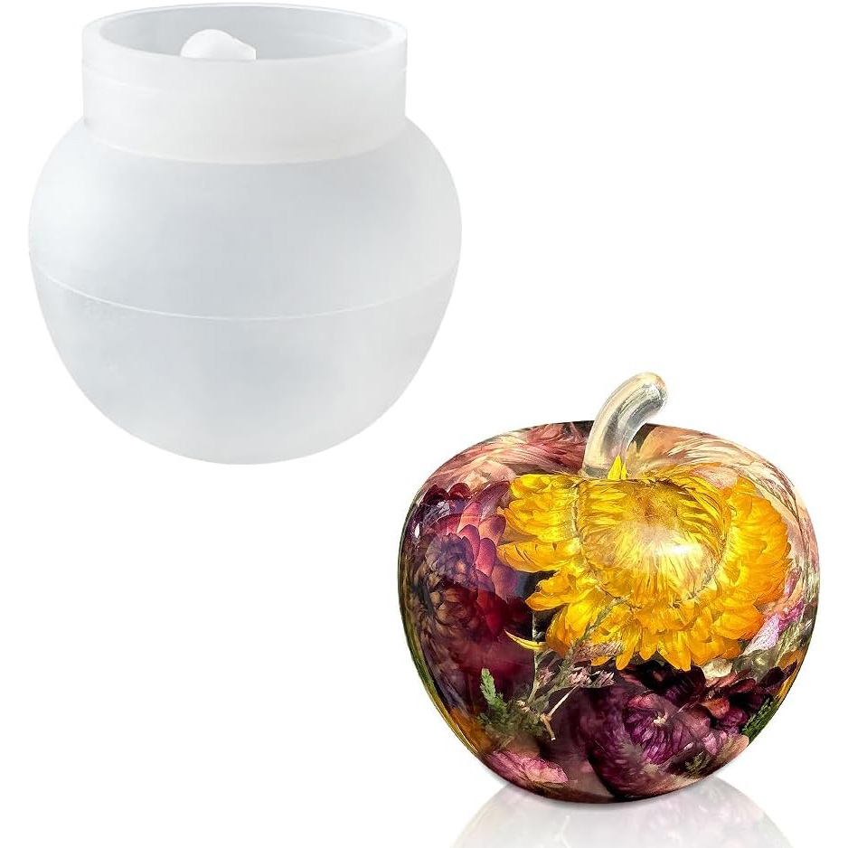 3D Apple Mold, Fruit Silicone Mold for Resin, Soap, Gypsum, Candle Wax Casting