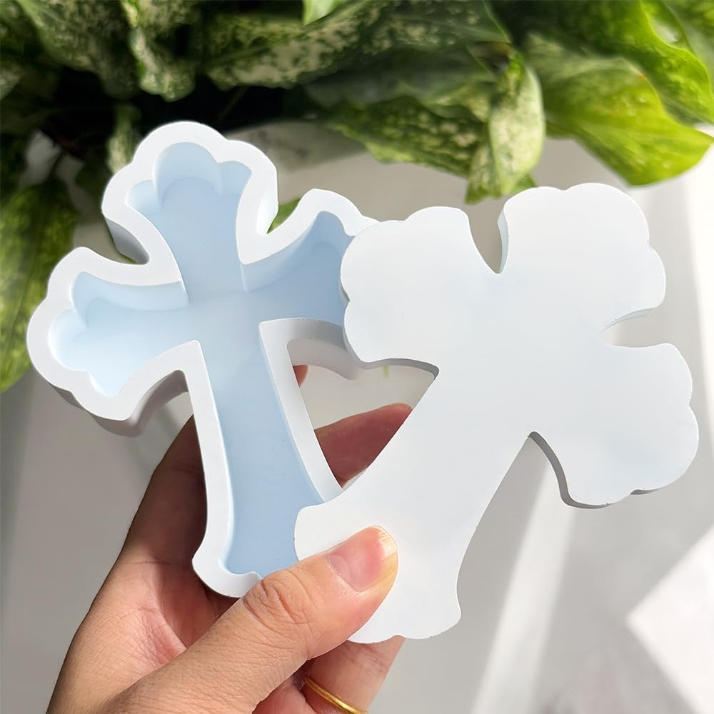 Fancy Cross Box Silicone Mold, Small Jar Storage Mold with Lid