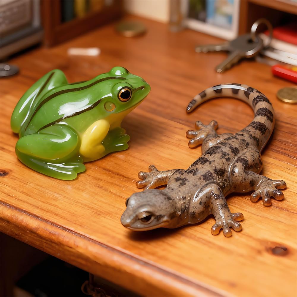 3ps Turtle Frog and Lizard Shapes Silicone Molds for Epoxy Resin 3D Lifelike Animal Molds DIY Art Craft Resin Casting Home Decoration