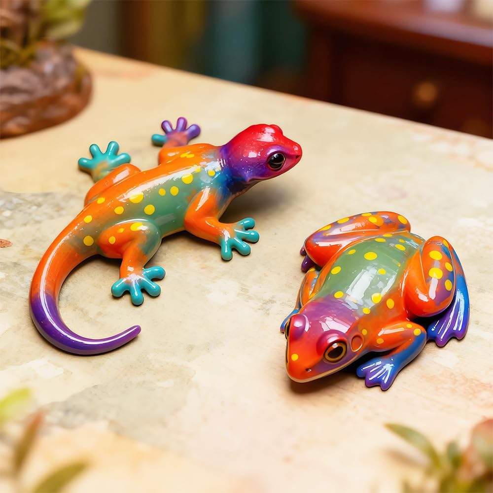 3ps Turtle Frog and Lizard Shapes Silicone Molds for Epoxy Resin 3D Lifelike Animal Molds DIY Art Craft Resin Casting Home Decoration