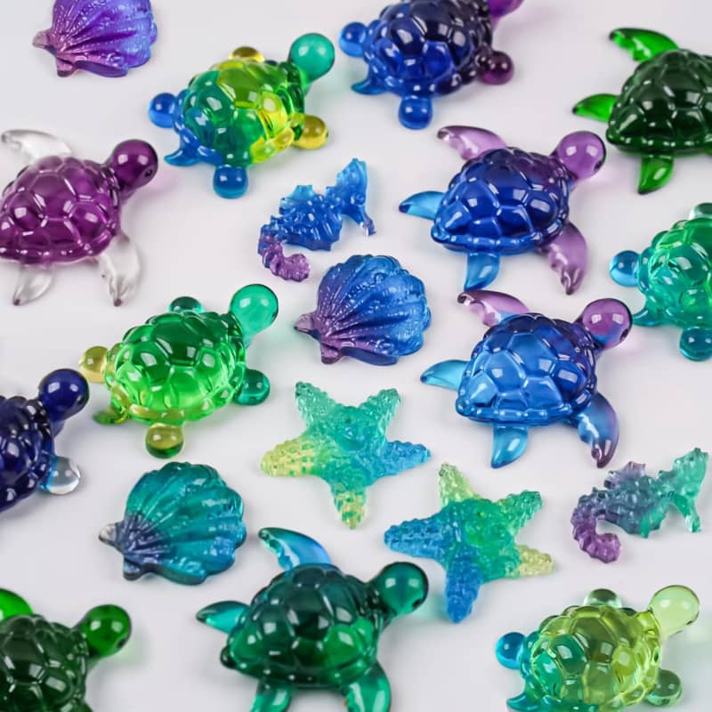 Shell Starfish Gypsum Candle Resin Casting Molds, Cute Sea Turtle Shape Epoxy Mold for DIY Craft, Keychain, Micro Landscape Decor