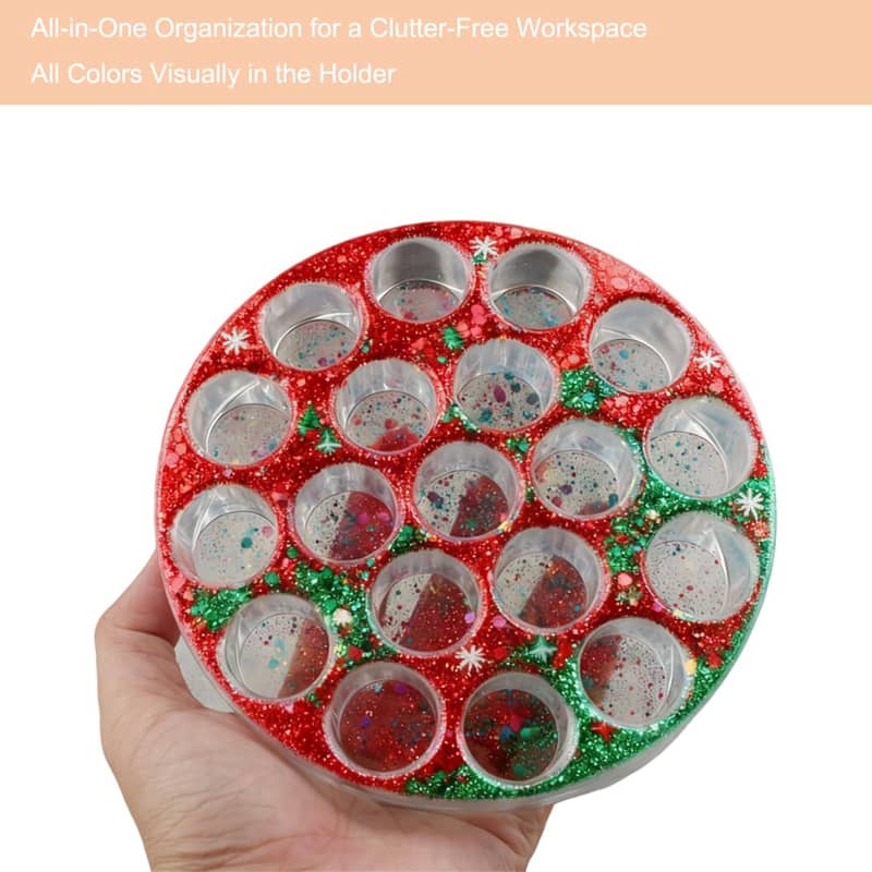 Resin Pigment Organizers Resin Mold, Multi-Slot Resin Colorant Rack Silicone Casting Mould, Jewelry Dye Essential Oils Storage Holder Mold,Home Decor