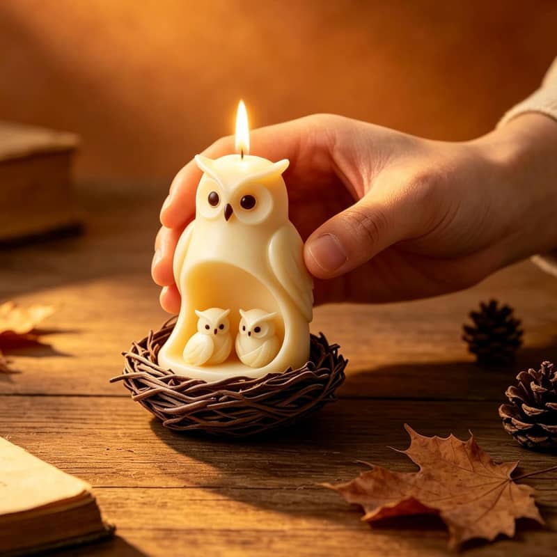 Owl Resin Candle Soap Molds, Cute Owl Silicone Molds Set, 3D Animal Mold for Chocolate Fondant Cake Decorating, Jewelry Pendant Keychain Epoxy Resin Casting