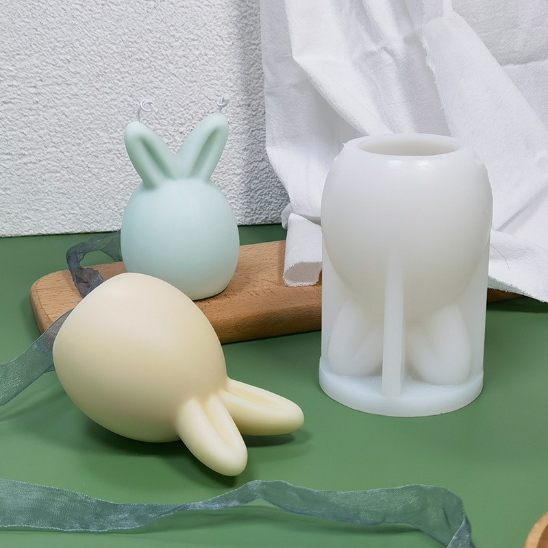 Easter Bunny Candle Silicone Mold, DIY Rabbit Scented Candle Plaster Mold
