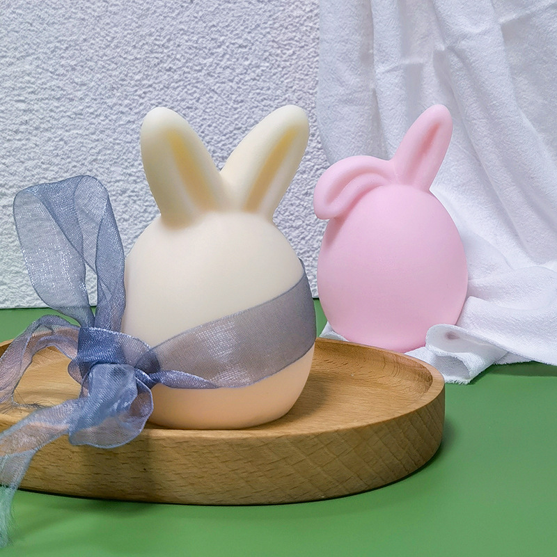 Easter Bunny Candle Silicone Mold, DIY Rabbit Scented Candle Plaster Mold