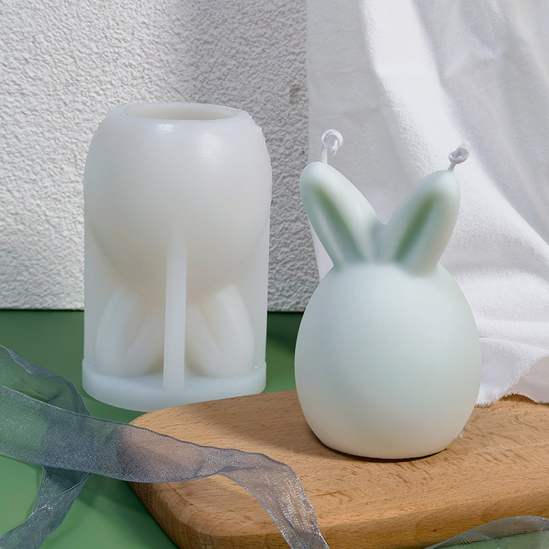 Easter Bunny Candle Silicone Mold, DIY Rabbit Scented Candle Plaster Mold
