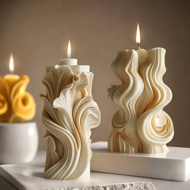 Best-selling wave-shaped fragrance-scenting candle silicone mold, DIY fragrance-enhancing stone decorative silicone mold