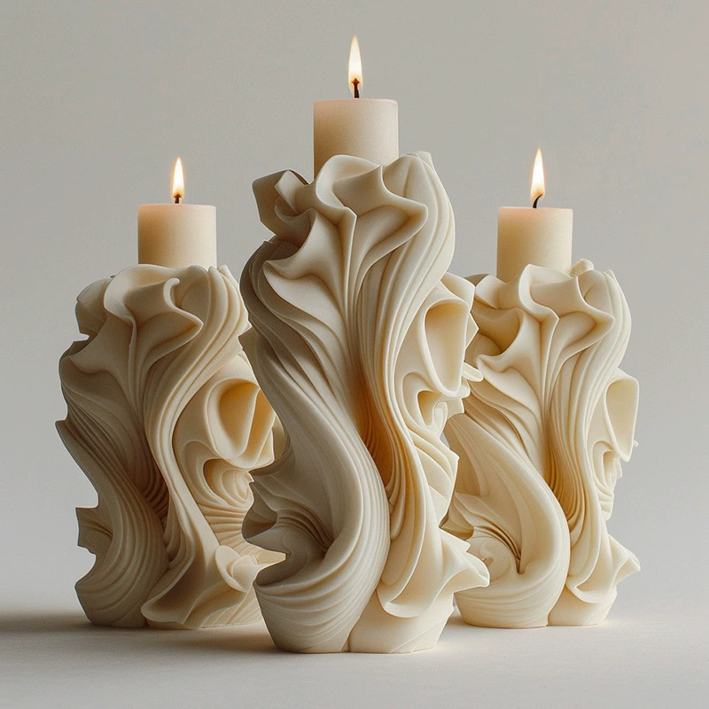 Best-selling wave-shaped fragrance-scenting candle silicone mold, DIY fragrance-enhancing stone decorative silicone mold