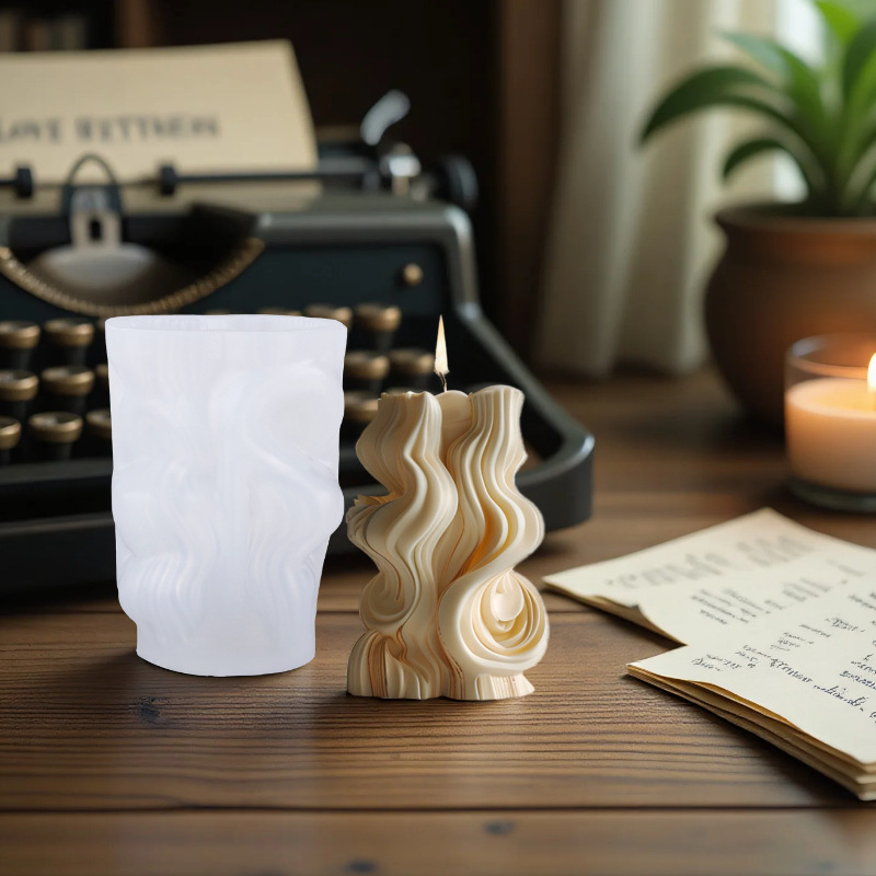 Best-selling wave-shaped fragrance-scenting candle silicone mold, DIY fragrance-enhancing stone decorative silicone mold